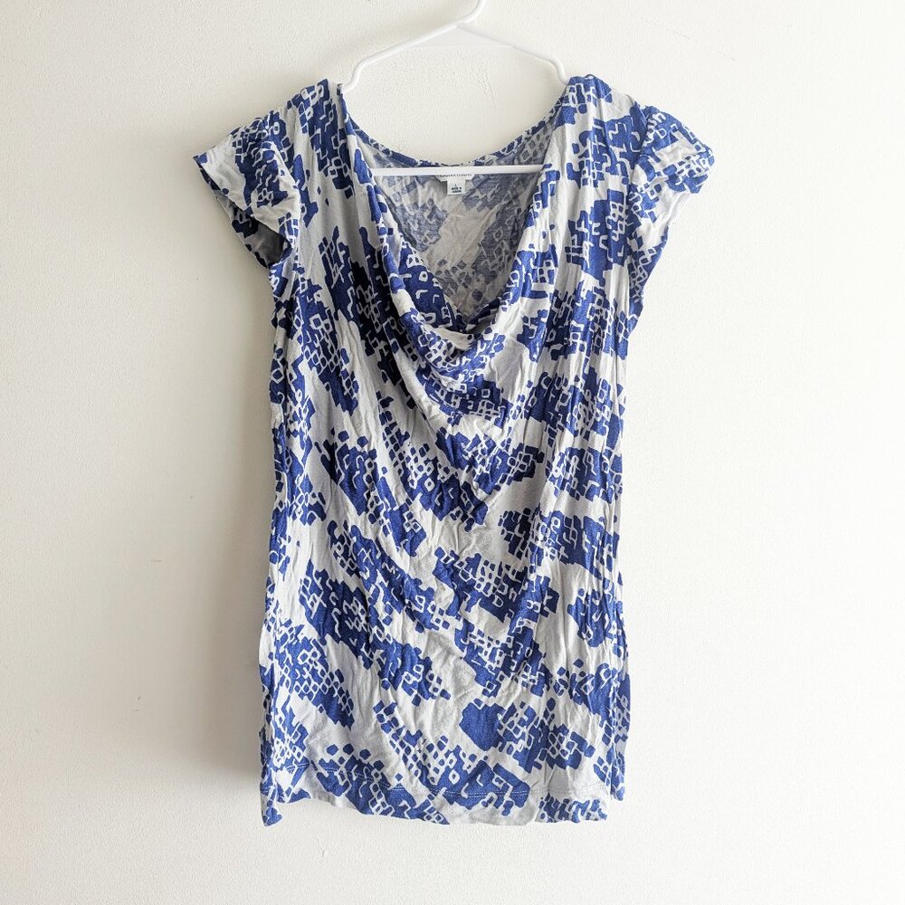 Calvin Klein Cowl Neck Top with Ruffle Cap Sleeve